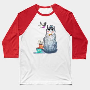 Cat with Bubbly Eyes Baseball T-Shirt